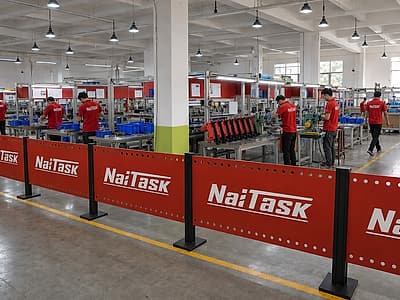 Wide view of the NailTask concrete nail gun production workshop in China
