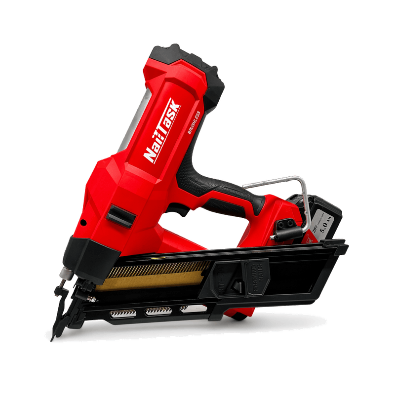 NailTask DCFN110-3490 20V cordless brushless 34-degree framing nailer with paper-collated magazine